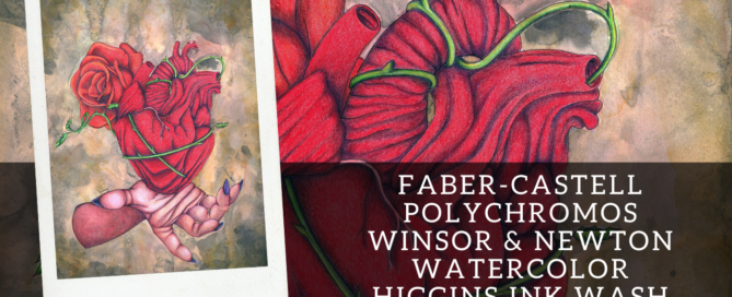 Corazón | 11x14 | Higgins Ink | Copic Pens | Winsor & Newton Watercolors | Polychromos Colored Pencils